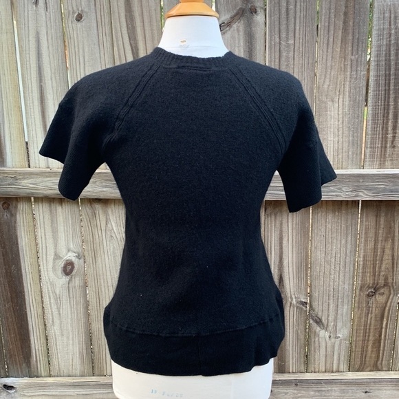 Lacoste + Malandrino v-neck, wool & cashmere sweater top, size Large - Picture 2 of 6